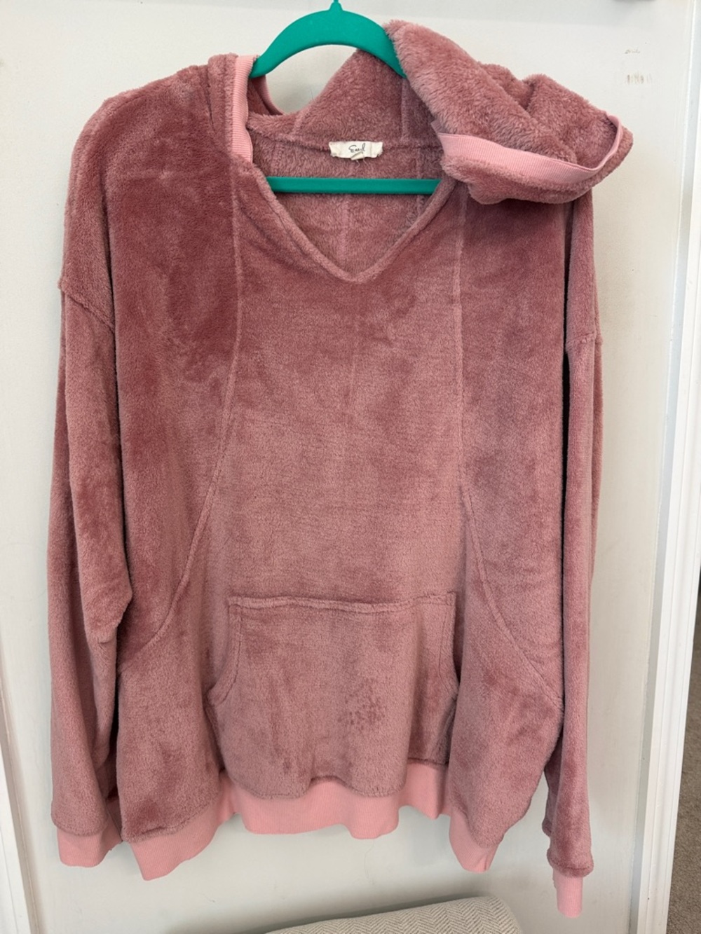 Easel Cozy Plush Hooded Pullover - Dusty Rose